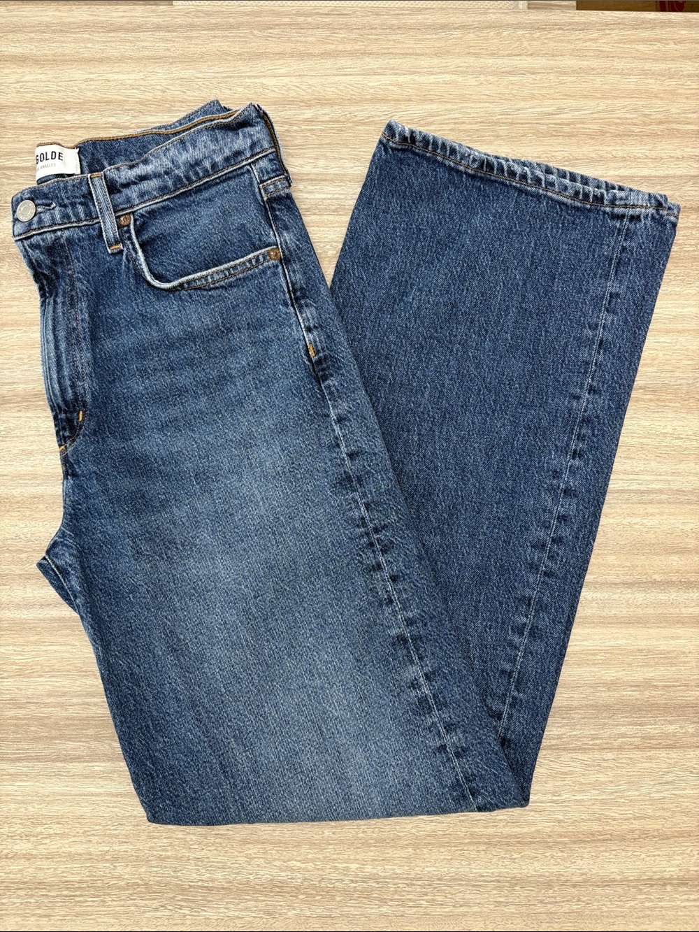 Agolde Harper Straight Leg Jeans in Medium Blue Wash - Picture 3 of 11
